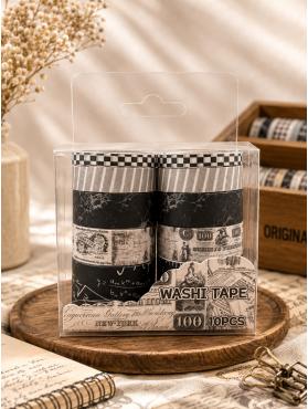 Vintage Serisi Dama Washi Tape Desenli Bant Seti 