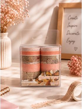 Renkli Serisi Pambe Washi Tape Desenli Bant Seti