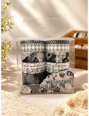 Vintage Serisi Dilim Washi Tape Desenli Bant Seti