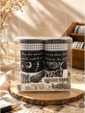Vintage Serisi Good Happy Washi Tape Desenli Bant Seti