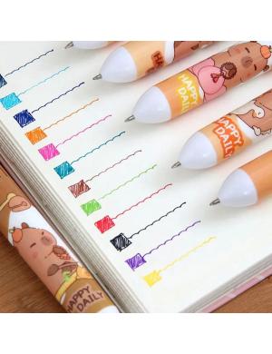 Capybara 10 Renkli Tükenmez Kalem 1 Adet