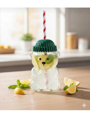 Cam Ayıcık Pipetli Bardak 550 ml