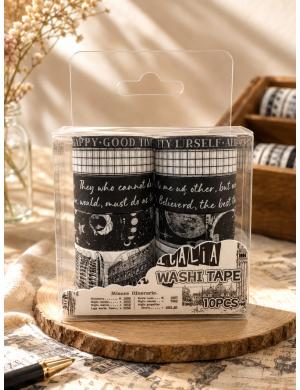 Vintage Serisi Good Happy Washi Tape Desenli Bant Seti