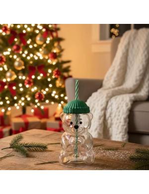 Cam Ayıcık Pipetli Bardak 550 ml